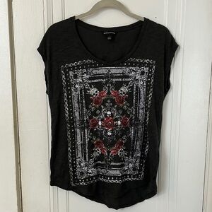 Rock & Republic skull and rose tee